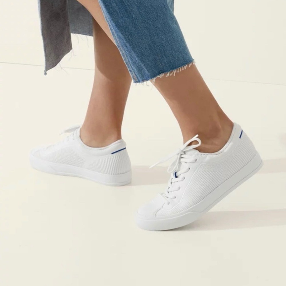 Rothy's The Lace Up Sneaker in White Women's Size 8